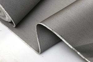 China Grey Silicone Reinforced Fiberglass Fabric Smoke And Fire Curtain Fabrics factory