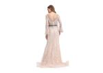 Anti - Wrinkle Breathable Long Sleeve Long Prom Dresses 100% Polyester