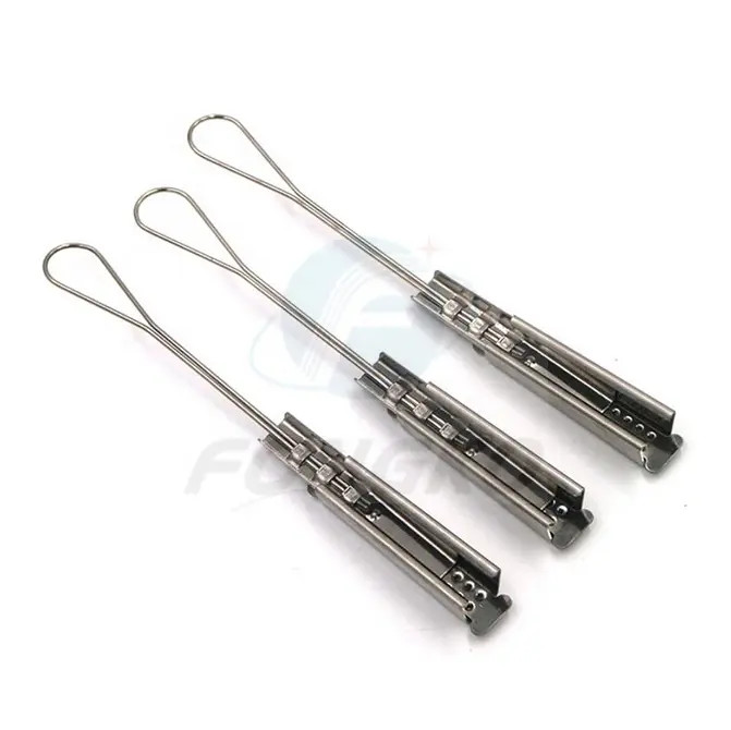 Fibra Optical Stainless Steel Clamp FTTH Optical Wire Clamp Fiber Optic Drop Cable Clamp
