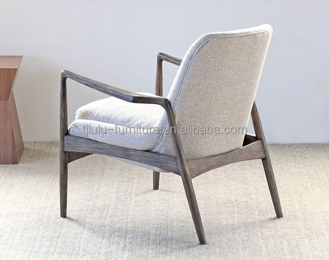Single Living Room Furniture Wooden Upholstered Sofa Chair with Fabric and Foam Cushion on Wooden Frame