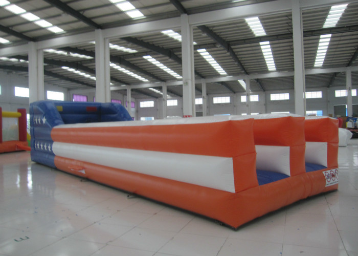 2 Lane Bungee Run 0.55mm Pvc Tarpaulin , Children Bungee Bouncy Castle 10 X 3 X 2.5m