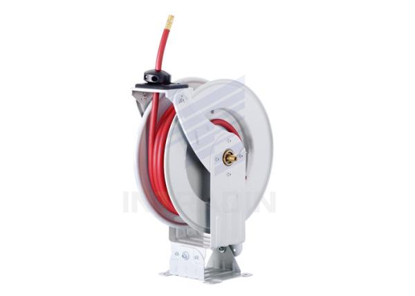 Air Hose Reel / Power Coated Steel Water Automatic Hose Reel 110 Degree Swivel