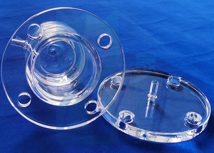 Clear Surface Quartz Tube Vacuum Flange 80% Large UV Transmittance