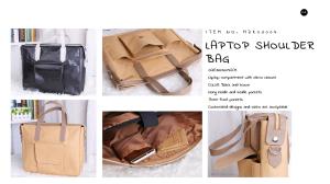 China ECO-Friendly washable kraft paper shoulder laptop bag factory
