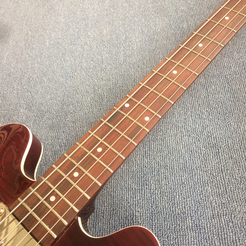 Custom Flamed Maple Top Dot Inlay Chrome Hardware 4 String Jazz Bass