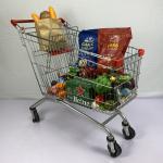 Zinc 180L Supermarket Shopping Trolley Cart For Multiple People
