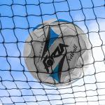 PE Braided Portable Beach Tennis Net Knotless PVC Tarpauline tennis net
