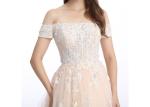 Fishtail Long Party Prom Vintage Lace Dress Shining Beaded Sexy V - Neck See