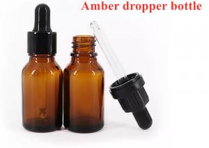 China Brown Essential Oil Glass Dropper Bottle GMP 10ml Amber Glass Bottles on sale