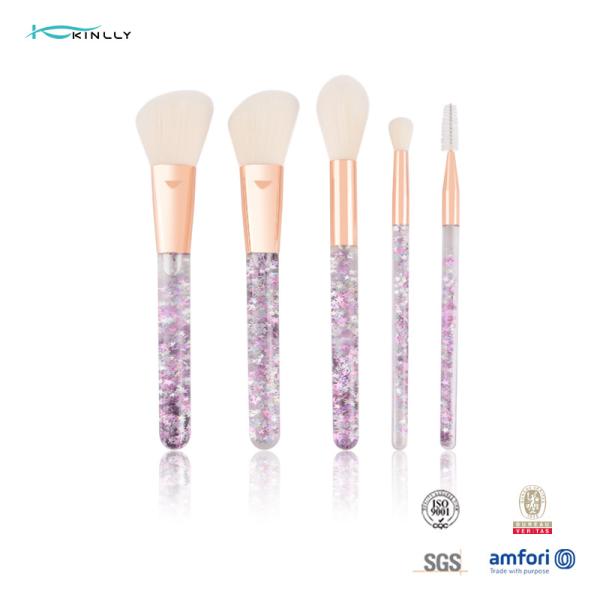 China 5PCs Professional Synthetic Hair Makeup Brush Crystal Handles Soft Silky Bristles factory