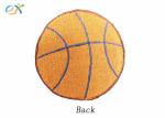 Twill Background Fabric Embroidered Sports Patches Orange / Red Color