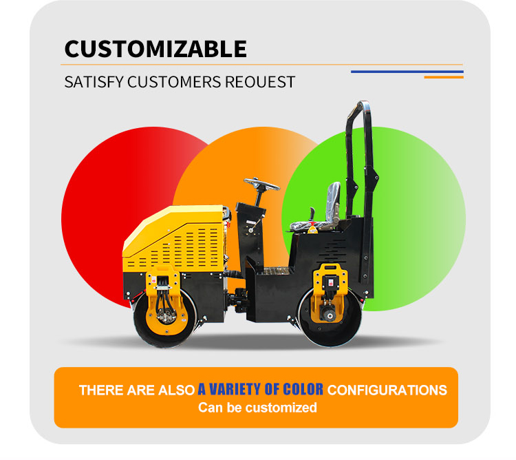 Small Vibratory Mini Compactor Roller Double Drum Roller with 55L Water Tank Capacity
