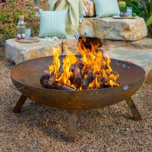 China Portable Corten Steel Fire Pit Camping Corten Steel Bonfire Stoves Fire Bowl factory