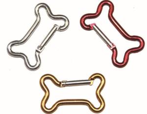 China Bone Shaped Assorted Colors Aluminum Snap Hook Aluminum Carabiner factory