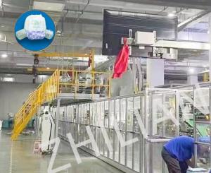 China 350 pcs / min 500 pcs / min Pull Up Diaper Machine Baby factory