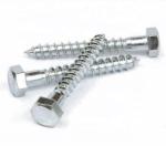 Custom Carbon Stainless Steel Hex Head Coach Screw DIN571 Wood Screw HDG Zinc