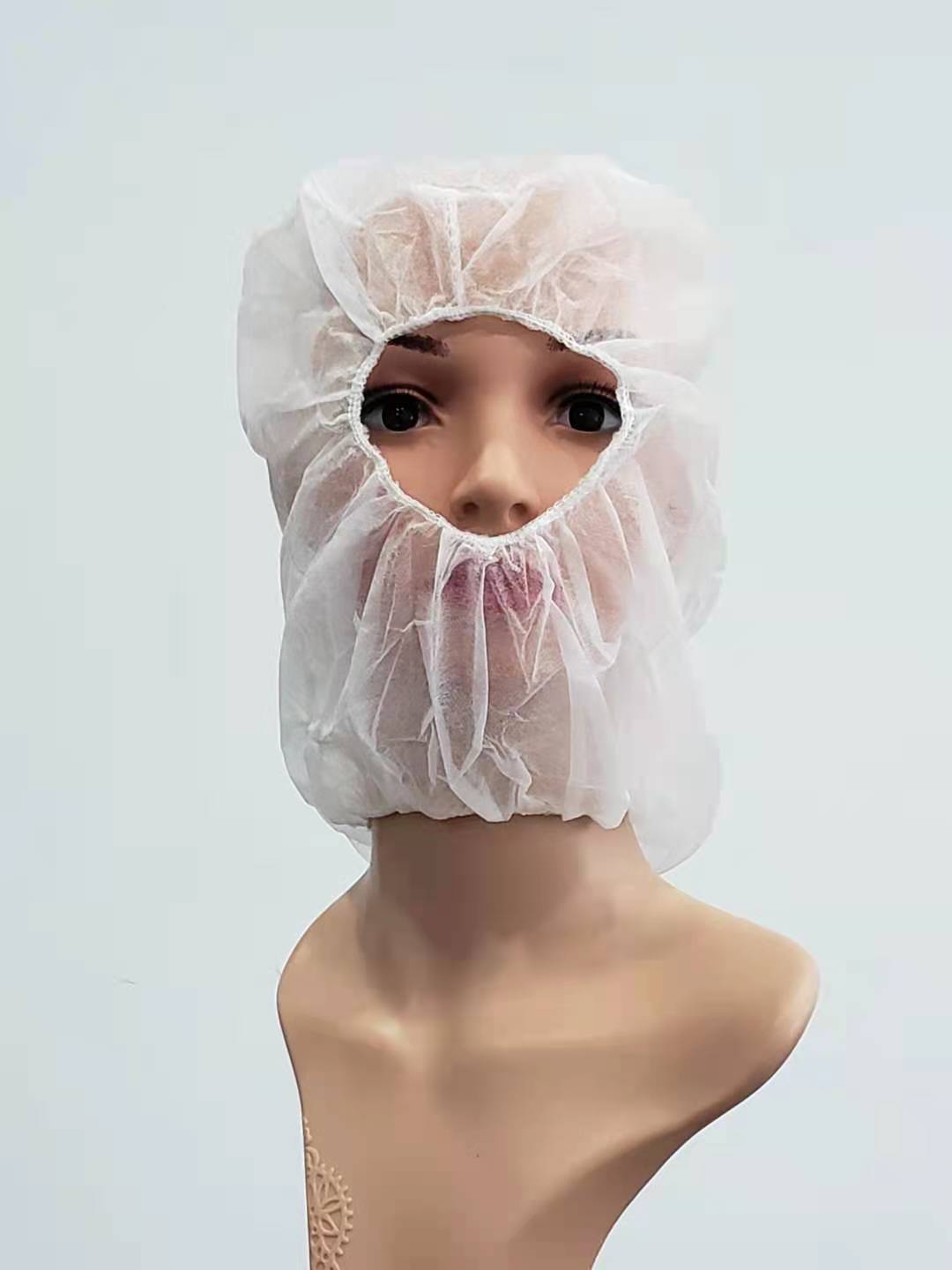 Factory supply Disposable face hood cover pp non-woven disposable space caps used in Hospital Food Industry