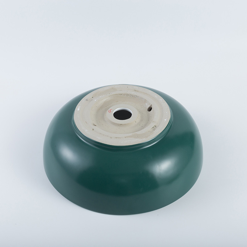 Polished Surface Counter Top Bathroom Sink Smooth Easily Maintain Round Ceramic Basin