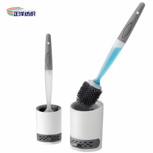 China TPR Silicone Long Handle Cleaning Brush 17 Inches With Holder And Detergent Tank Closestool Brush factory
