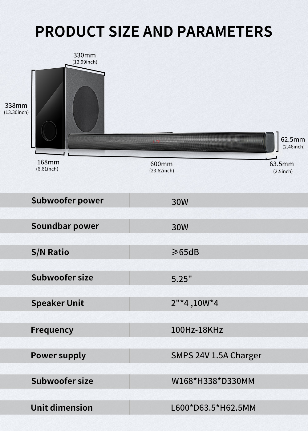 Optical Input Dynamic 2.1CH TV Speaker System With Subwoofer Perfect For Home Theater