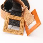 Straw Waist Braided Fabric Belt 5cm Elasticated Woven Belt Stretch