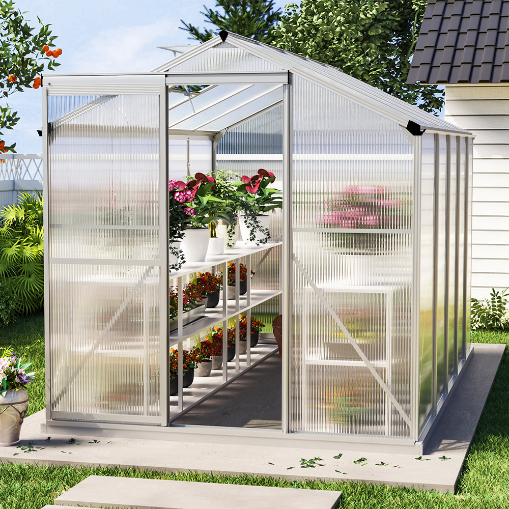 Garden Greenhouses by AJUNION Easily Assembled Polycarbonate Aluminum Frame Structure