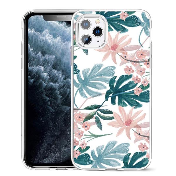 High Clear Camera Protection Phone Cases For Iphone 12 pro max Floral Leaf Pattern