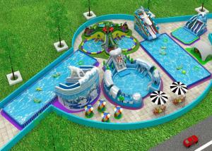 China Large Inflatable Water Park For Adults With Balance Beam And Bouncers factory