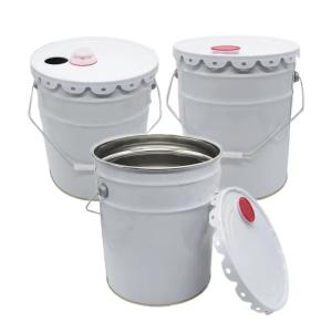 China 20L Empty Metal Pails With Spout Lid For Industrial Grease Packages factory