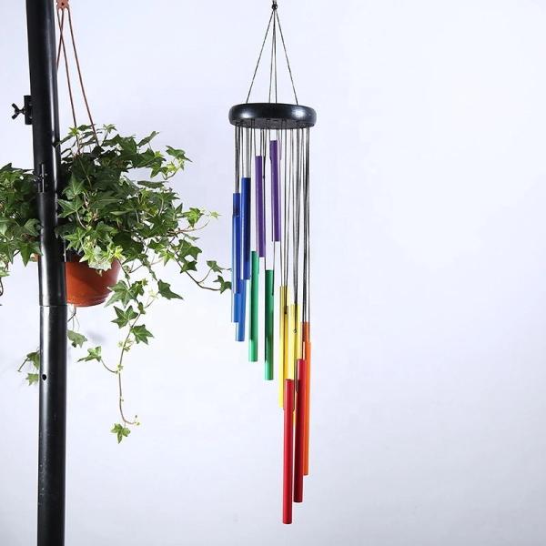 Indoor SGS 19inch Length Outdoor Wind Chimes , Colorful Wind Chimes With Hook