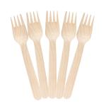 Disposable Wooden Biodegradable Cutlery Forks 160mm 6.3 Inch