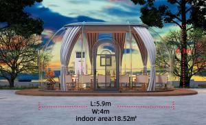 China Camping Outdoor Bubble Tents 18.52M2 Pre Fabricated Homes Dome Transparent Tent 3M factory