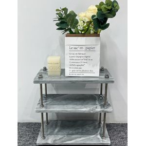 Multi Tier Marble Shelf Table Custom Craft Marble High Durability