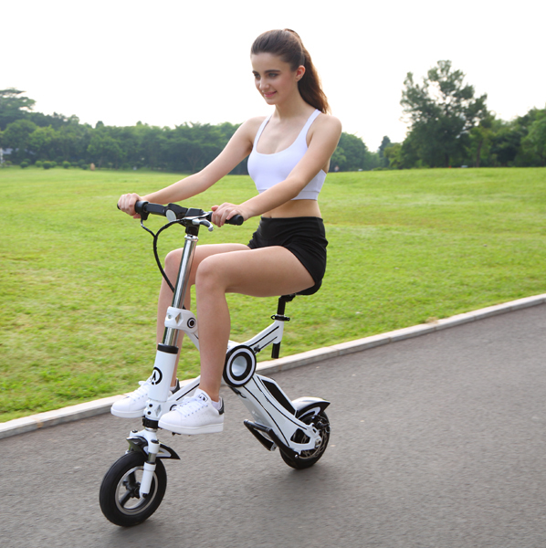 Light Weight Foldable Electric Bicycle with Seat , Electric Bike Kit Lithium Battery