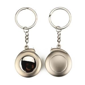 China Wintape Imitating Metal Galvanized In Silver Or Gold Round Shape Wholesale Mini Steel Tape Measure factory