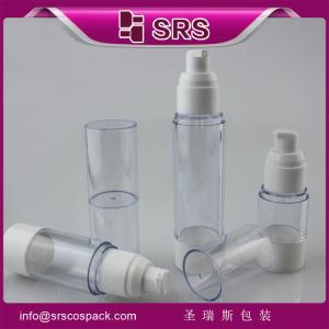 China hot sell clear airless bottle with pump ,ShengRuiSi (SRS) Packaging black airless bottle factory