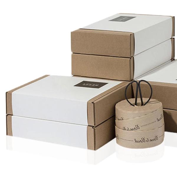 C1S Art Paper Corrugated Shipping Boxes UV Varnish Cardboard Flat Pack Boxes