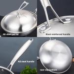 High Capacity Stovetop Frying Pan Kitchen Non Stick Stainless Steel
