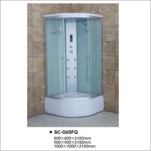 China Single Person Sliding Door Shower Cabin Enclosures with Tempered Fabric Glass factory