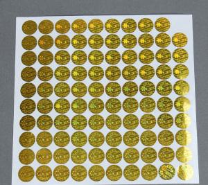 China Gold Anti - Fake Security Hologram Sticker Customized Size With Shape factory