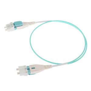 China Uniboot LC LC Fiber Optical Patch Cord Flat Clip Duplex OM3 PVC/OFNR 2.0mm BIF factory