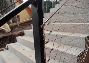 China Decorative Ferrule Flexible Stainless Steel Wire Rope Mesh Fence For Stair Railing factory