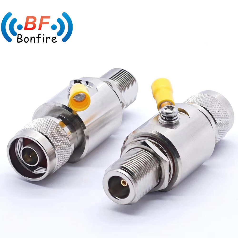 RF Arrester RF Male to Female Coaxial Surge Protector 698-3800MHz F Plug to F Jack for CCTV Lightning Protector Arrestor