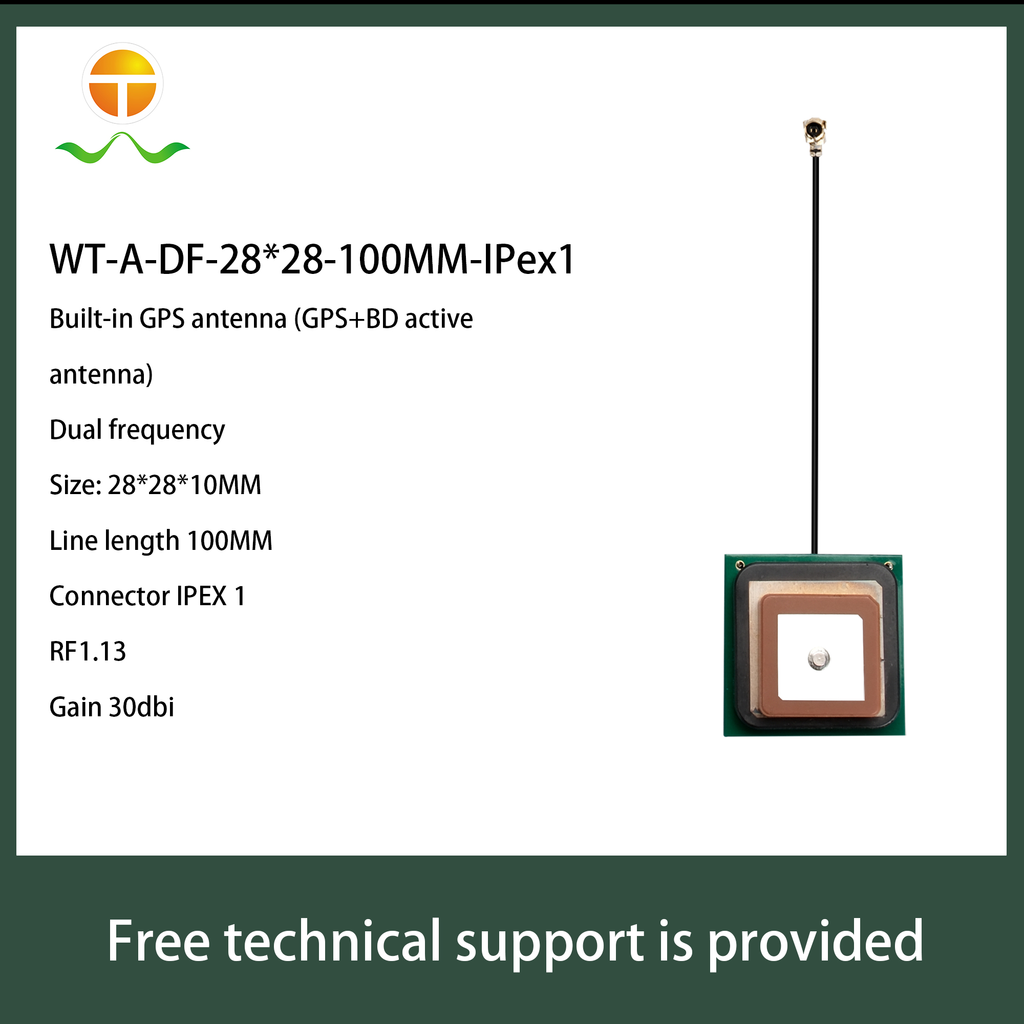 30dBi GPS+BD Active Antenna 3-5V IPEX 1 Connector