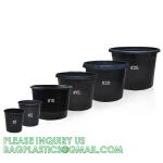 Multi Drainage Holes, Plastic Black Square Plant Flower Nursery Pot, Planter