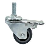 TPR Rubber Flat Furniture Locking Caster Wheels 50MM Gray