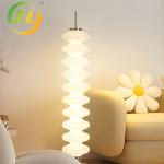 Nordic White Cream Style Decorative Light Luxury Glass Gourd Floor Lamp