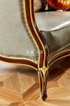 Antique Leather Wooden Frame Luxury Sofa LF-966
