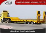 Triple Axle 80 Ton Low Bed Semi Trailer With Hydraulic Ladder For Transport