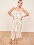 2018 Summer Women Clothing Ruffled Straps Linen Boho Crop Top